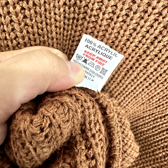 Nastygal collection Sweater Women Small Brown Pullover Shaker Stitch Cozy Goblin - Picture 6 of 6